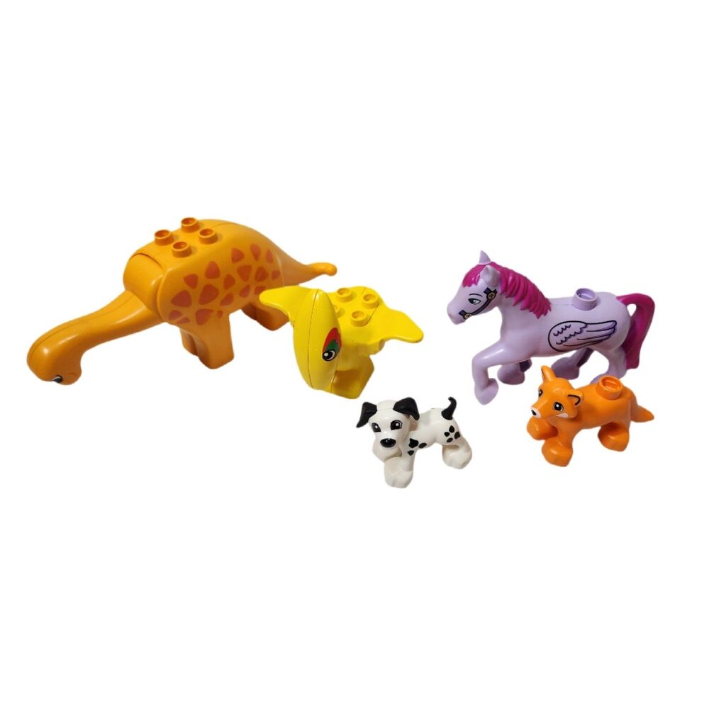LEGO DUPLO Animal Lot – Dino, Pterodactyl, Pegasus Horse, Dog & Fox